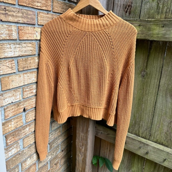 Aeropostale Women's Cowl Neck Sweater in Warm Orange - Picture 1 of 3